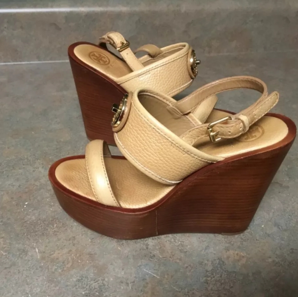 Tory Burch Designer Selma Wedge Platform Sandals Heels Size 7.5